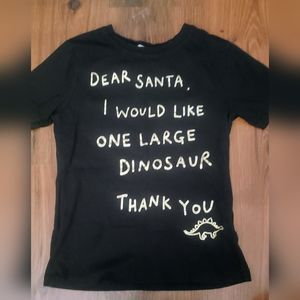 H&M "Dear Santa, I Would Like One Large Dinosaur! Thank You" Tee Size 8